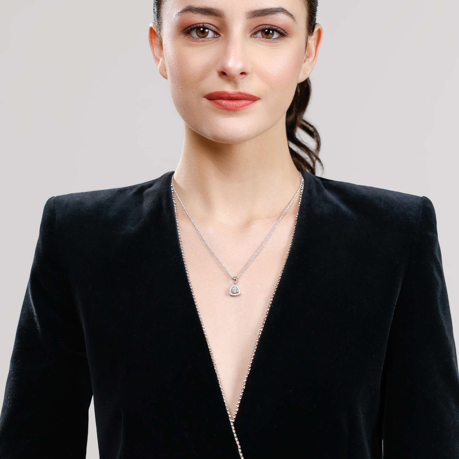 Modern Trinity Drop Necklace